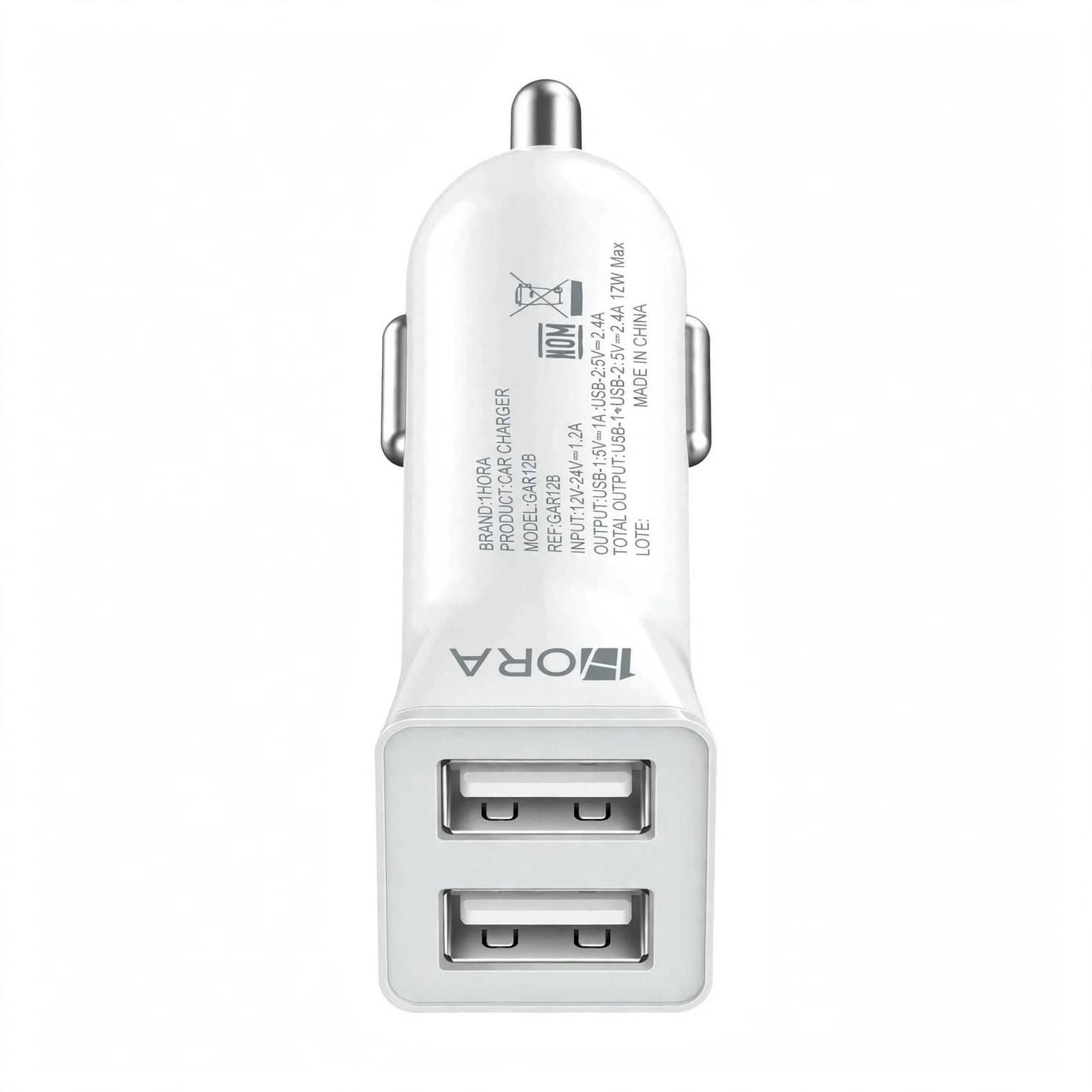Cargador para Auto 1Hora GAR128 Doble USB 2.4A 12W