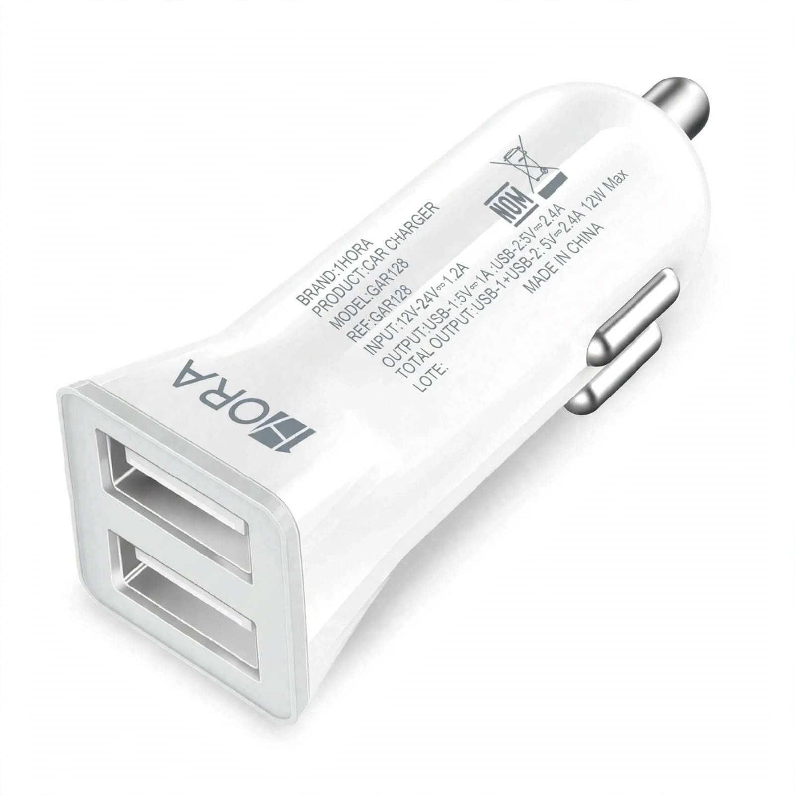 Cargador para Auto 1Hora GAR128 Doble USB 2.4A 12W