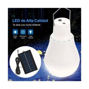 Bombilla LED con gancho y panel solar incluido