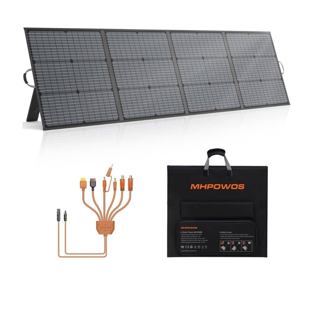 Panel Solar Portátil 220W para Central Eléctrica, Cargador Solar Plegable 20V
