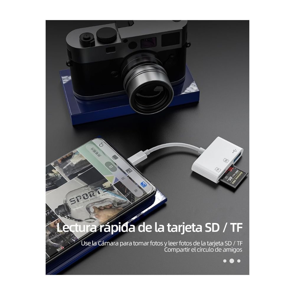 Adaptador USB-C para Tarjetas SD, microSD y Memorias USB