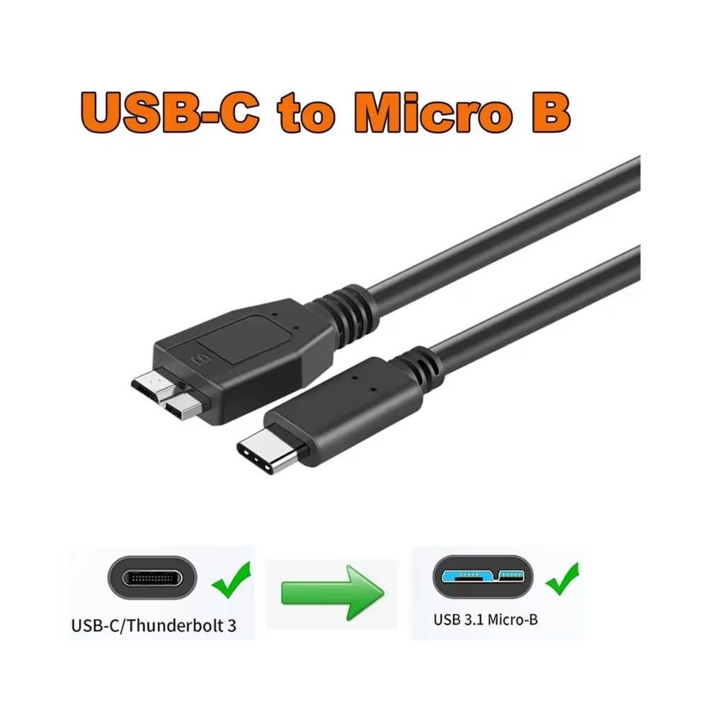 Adaptador cable tipo C a Micro B, disco duro USB 3.0
