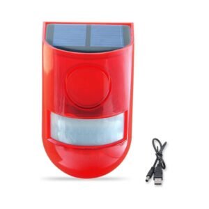 Alarma Solar con Sensor de Movimiento, Sirena y Luz LED
