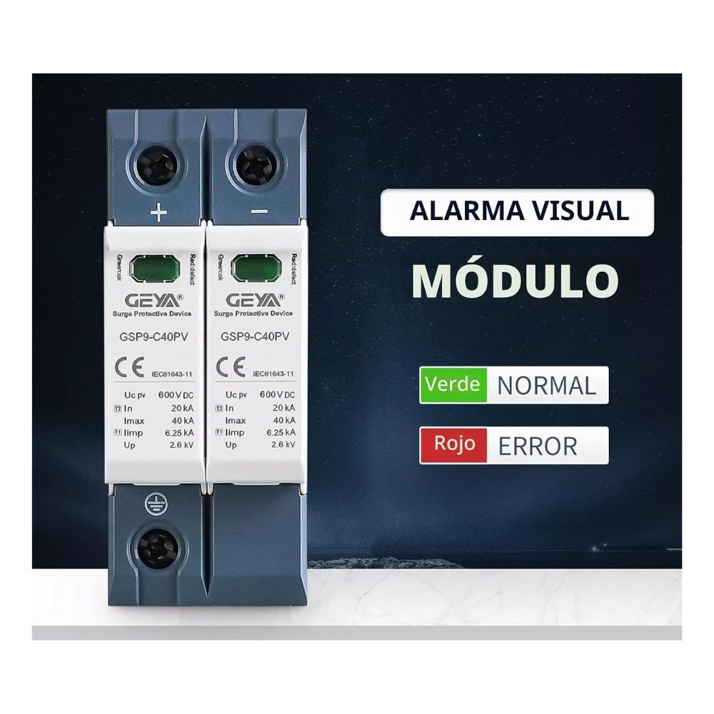 Protector Breaker de Sobretensión Solar GEYA GSP9-C40PV 600V